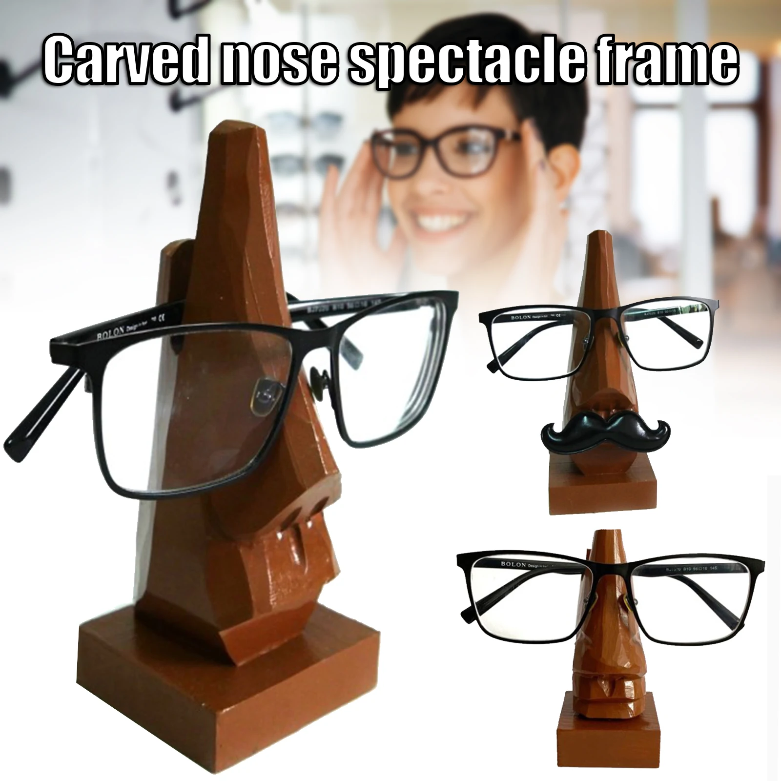 Eyeglass Display Stand with Nose Shaped Key Rack, Wooden Home Decorative, Long Lasting, Handmade for Office, BJStore
Eyeglass Display Stand with Nose Shaped Key Rack, Wooden Home Decorative, Long Lasting, Handmade for Office, BJStore