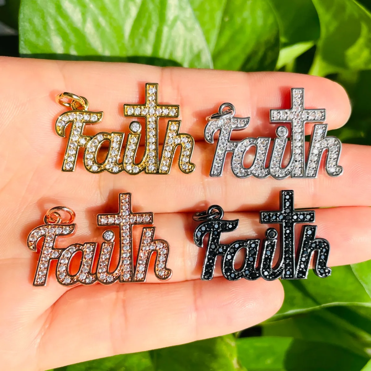 5pcs Religious Cross Faith Word Charms Jewelry Making Bling Zirconia Paved Letter Pendant Women Bracelet Girl Necklace Accessory
5pcs Religious Cross Faith Word Charms Jewelry Making Bling Zirconia Paved Letter Pendant Women Bracelet Girl Necklace Accessory