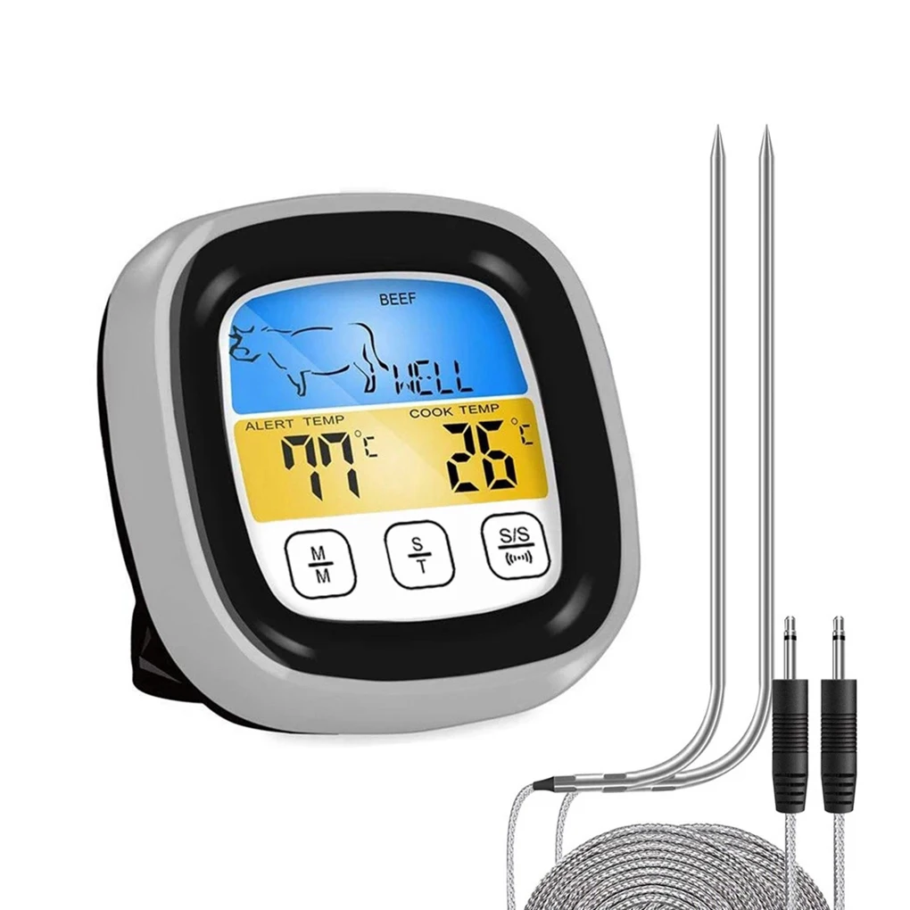 Dual Probes Digital Thermometer Meat Cooking BBQ Oven Thermometer With Big LCD Screen Display For Kitchen Outdoor Cooking
Dual Probes Digital Thermometer Meat Cooking BBQ Oven Thermometer With Big LCD Screen Display For Kitchen Outdoor Cooking