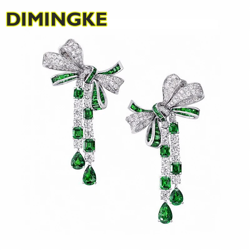 DIMINGKE 100%-S925 Sterling Silver Bowknot Tassel Earrings Emerald Indirect Diamond Super Flash Drop Earrings Jewelry
DIMINGKE 100%-S925 Sterling Silver Bowknot Tassel Earrings Emerald Indirect Diamond Super Flash Drop Earrings Jewelry