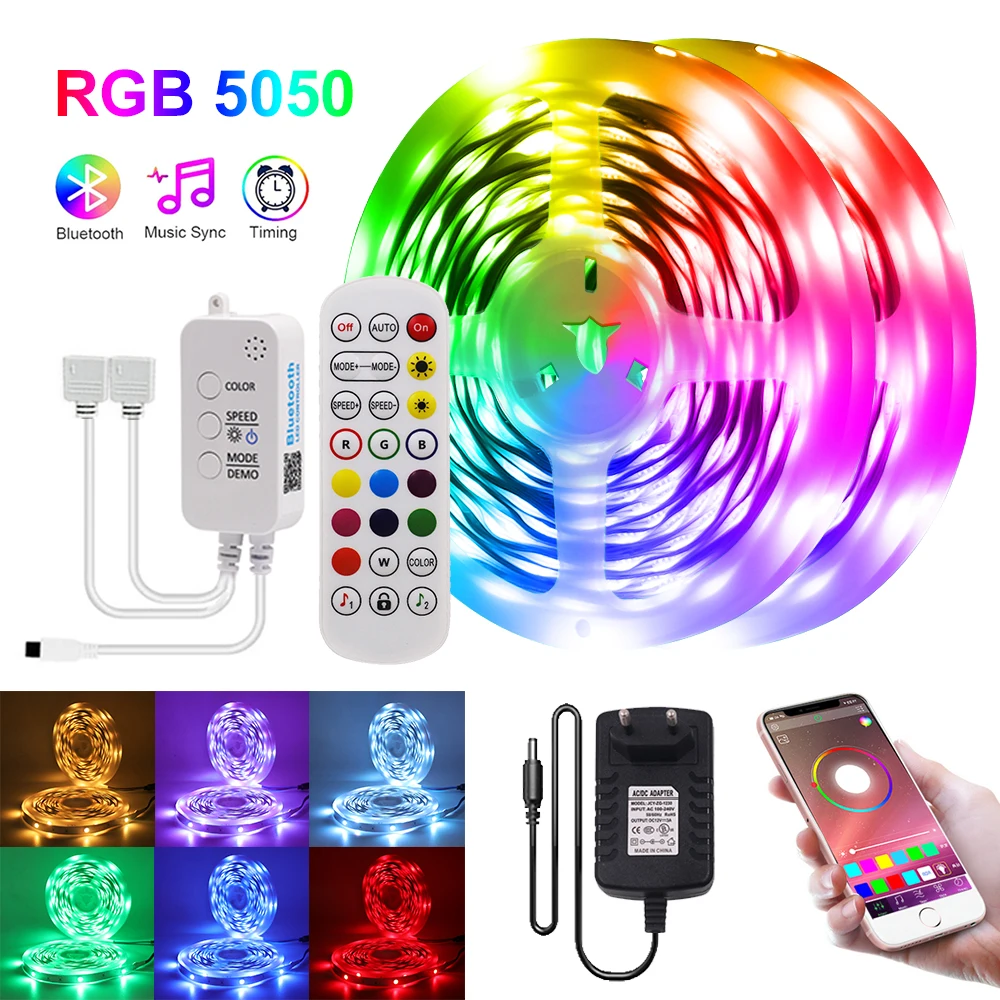 Светодиодная лента 12 В постоянного тока, Bluetooth, музыка, RGB 5050, гибкая лента с пультом дистанционного управления, ночная лампа с подсветкой, светящаяся лента 5-30 м
Светодиодная лента 12 В постоянного тока, Bluetooth, музыка, RGB 5050, гибкая лента с пультом дистанционного управления, ночная лампа с подсветкой, светящаяся лента 5-30 м