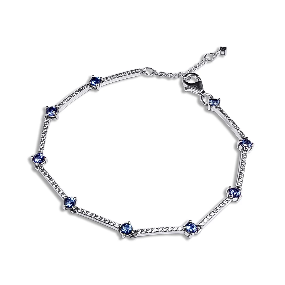 Blue Sparkling Bars 2020 Valentine Day Jewelry Christmas Aesthetic Signature 100% Real Silver S925 Bracelets for Women
Blue Sparkling Bars 2020 Valentine Day Jewelry Christmas Aesthetic Signature 100% Real Silver S925 Bracelets for Women