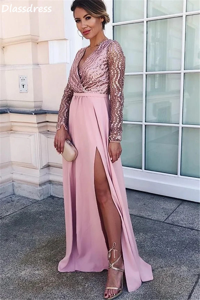 2020 Satin Prom Dress A-line Floor Length Long Sleeves Sequin Split V-neck Elegant Mother Evening Dress платья знаменитостей
2020 Satin Prom Dress A-line Floor Length Long Sleeves Sequin Split V-neck Elegant Mother Evening Dress платья знаменитостей