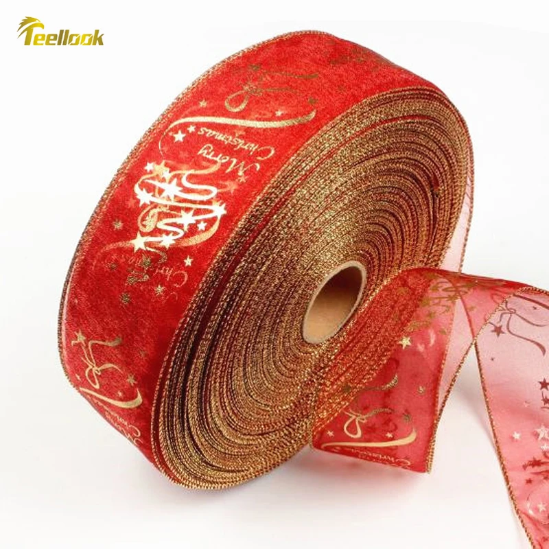 Teellook Christmas decoration red printed ribbon 6.3cmx20m Christmas tree decoration ribbon
Teellook Christmas decoration red printed ribbon 6.3cmx20m Christmas tree decoration ribbon