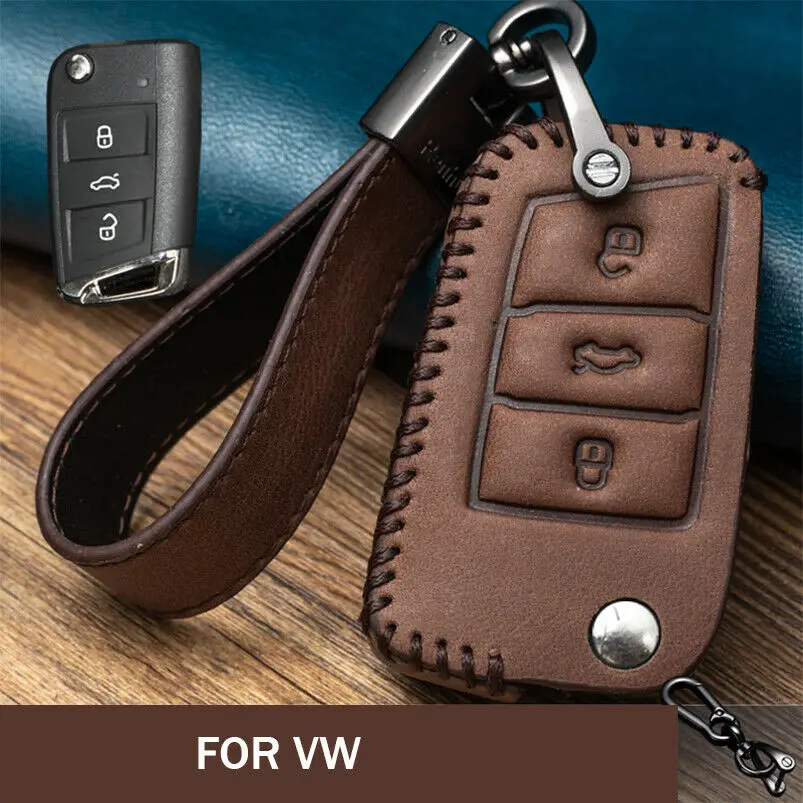 Top Layer Genuine Leather Car Key Fob Cover Case Holder Bag Holder With Keychain For VW Golf MK7 Polo Tiguan
Top Layer Genuine Leather Car Key Fob Cover Case Holder Bag Holder With Keychain For VW Golf MK7 Polo Tiguan