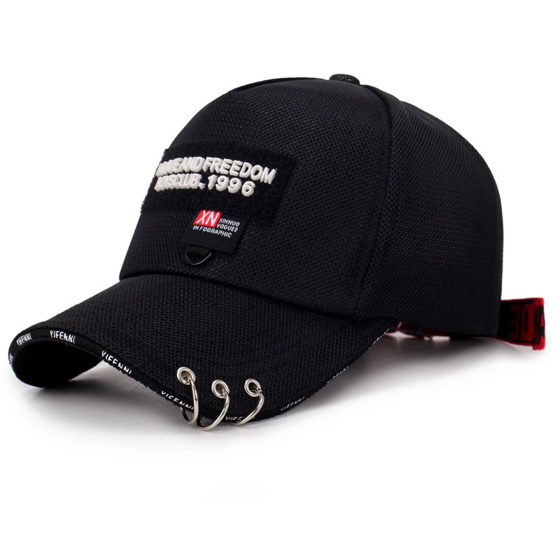 Summer Hip Hop Distressed Baseball Cap Women Breathable Black Color Beach Hiking 7cm Brim Hat With Ring
Summer Hip Hop Distressed Baseball Cap Women Breathable Black Color Beach Hiking 7cm Brim Hat With Ring