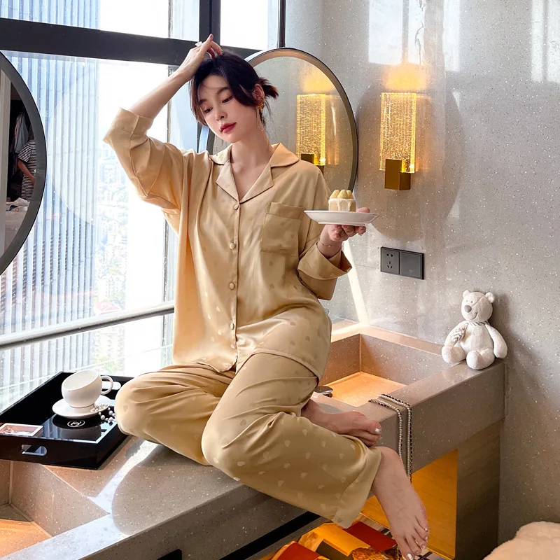 Pajamas Suit Rayon Women Sleep Set 2PCS Nightwear Loose Pyjamas Sleep Tops&Pants Sexy Sleepwear Intimate Lingerie Sexy Home Wear
Pajamas Suit Rayon Women Sleep Set 2PCS Nightwear Loose Pyjamas Sleep Tops&Pants Sexy Sleepwear Intimate Lingerie Sexy Home Wear