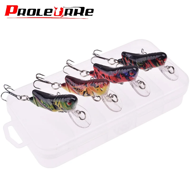 4PCS Mixed Color Grasshopper Fishing Lure Set Sinking Mini Minnow Wobblers Swimbaits Artificial Hard Bait Crankbait With Box Kit
4PCS Mixed Color Grasshopper Fishing Lure Set Sinking Mini Minnow Wobblers Swimbaits Artificial Hard Bait Crankbait With Box Kit