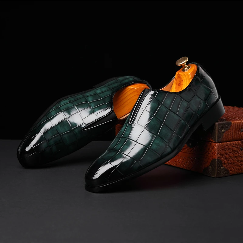 New Crocodile British Vintage Casual Men Shoes Formal Dress Leather Shoes Business High Quality Loafers Wedding Slip-On Oxfords
New Crocodile British Vintage Casual Men Shoes Formal Dress Leather Shoes Business High Quality Loafers Wedding Slip-On Oxfords