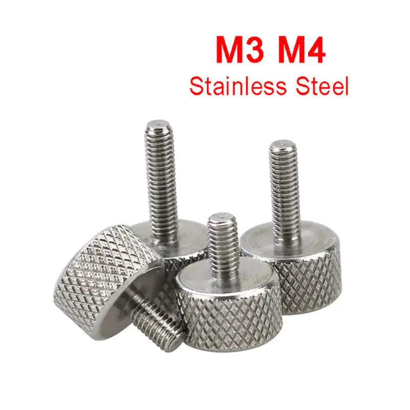 M3 M4 Stainless Steel Cylinder Head Knurled Thumb Screws Hand Grip Knob Machine Screw Bolts PC Case
M3 M4 Stainless Steel Cylinder Head Knurled Thumb Screws Hand Grip Knob Machine Screw Bolts PC Case