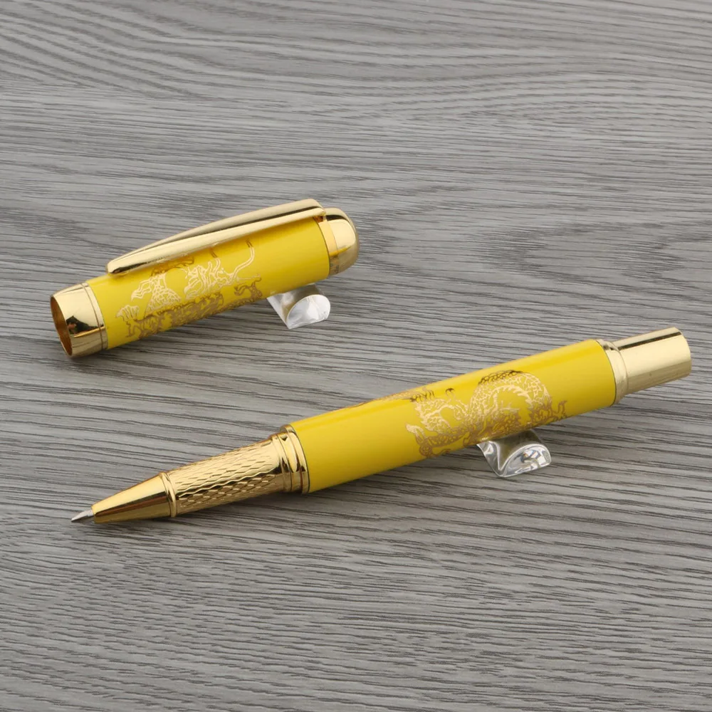 Yellow Lacquerred With Golden Ballpoint pen Painting 0.5mm Roller ball Pens Stationery Office School Supplies Writing
Yellow Lacquerred With Golden Ballpoint pen Painting 0.5mm Roller ball Pens Stationery Office School Supplies Writing