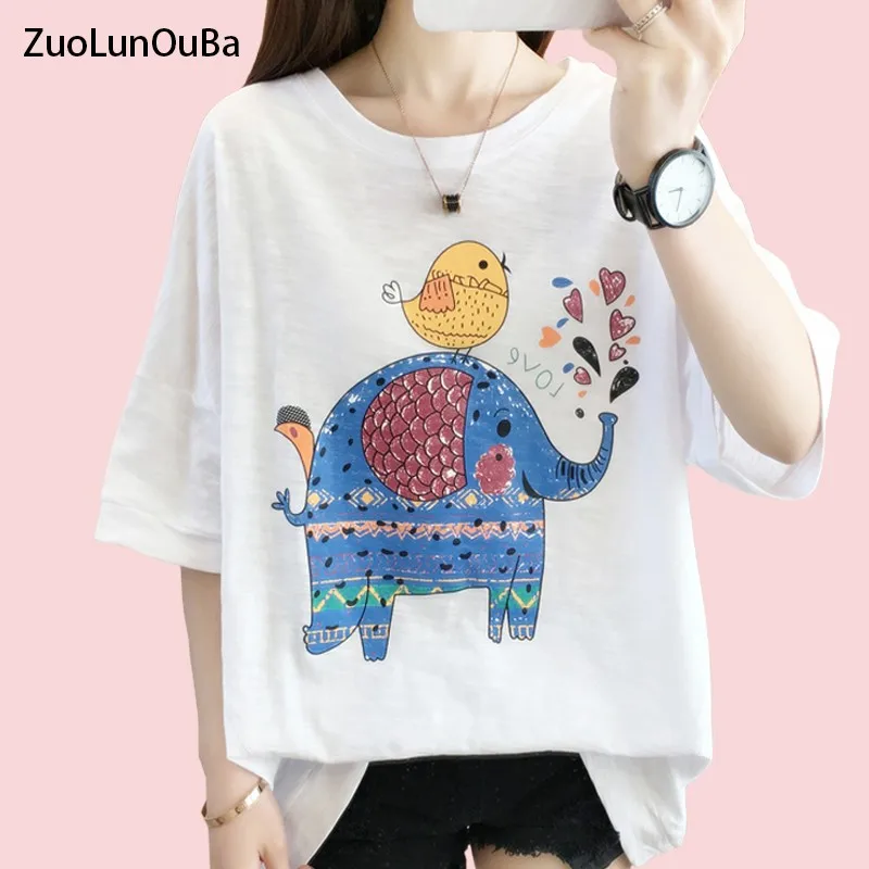 ZuoLunOuBa Summer Women T Shirt Print Cartoons Dream Love Heart Little Bird Tees Lovely Baby Elephant Female Casual Tops
ZuoLunOuBa Summer Women T Shirt Print Cartoons Dream Love Heart Little Bird Tees Lovely Baby Elephant Female Casual Tops