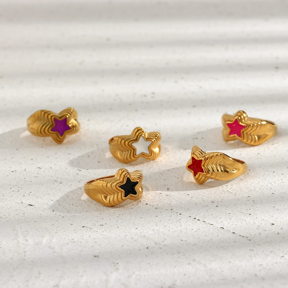 Ins Hot Selling Simple Multi-Layer Star Ring Personality Cute Color Dripping Oil Anillos Ladies Jewelry Party Accessories Gift
Ins Hot Selling Simple Multi-Layer Star Ring Personality Cute Color Dripping Oil Anillos Ladies Jewelry Party Accessories Gift