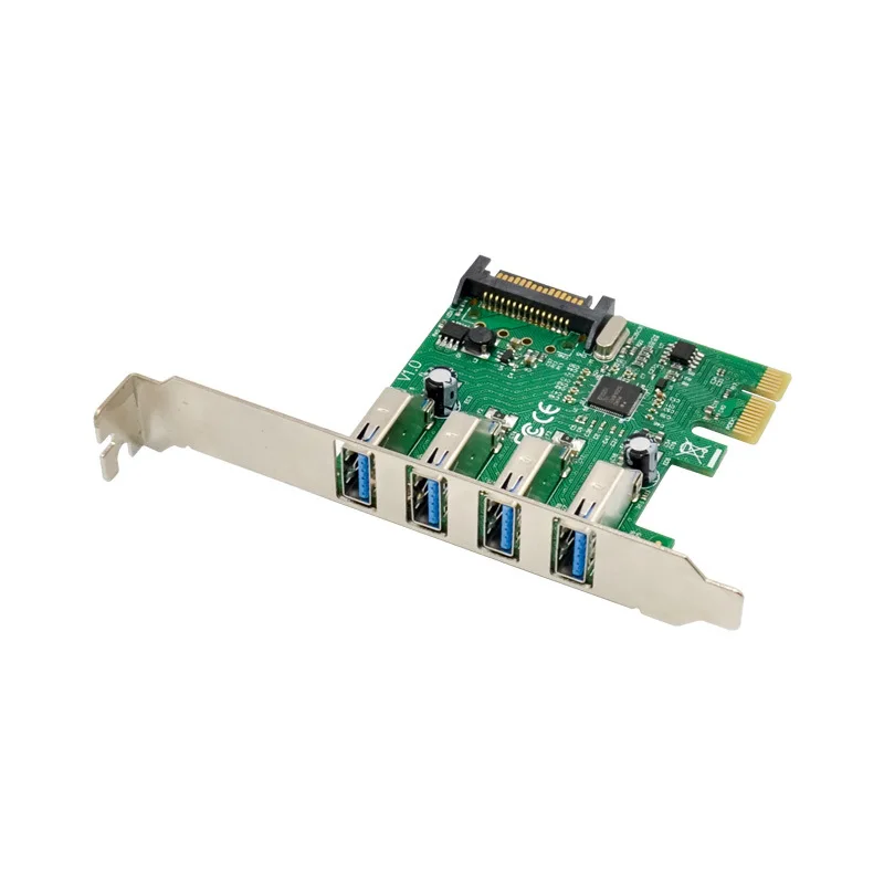 PCIE To USB Card PCI-E X1 NE C720201 Chip 4 Port USB 3.0 Expansion Card Four Port TYPE-A Adapter with 15PIN SATA Power Supply
PCIE To USB Card PCI-E X1 NE C720201 Chip 4 Port USB 3.0 Expansion Card Four Port TYPE-A Adapter with 15PIN SATA Power Supply