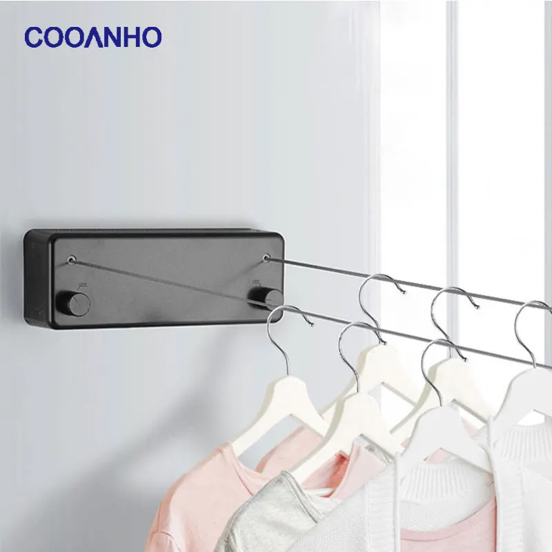 COOANHO Retractable Indoor Clothesline With Adjustable Stainless Steel Double Rope, Wall-Mounted Balcony, Bathroom Space-Saving
COOANHO Retractable Indoor Clothesline With Adjustable Stainless Steel Double Rope, Wall-Mounted Balcony, Bathroom Space-Saving