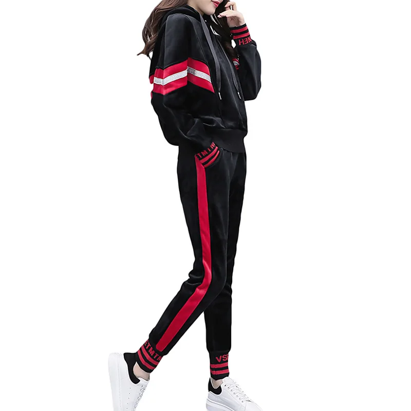 Autumn Winter Two Piece Set Tops And Pants Matching Sets Outfits Plus Size Thick Gold Velvet Women Clothe Sport Stripe Tracksuit
Autumn Winter Two Piece Set Tops And Pants Matching Sets Outfits Plus Size Thick Gold Velvet Women Clothe Sport Stripe Tracksuit