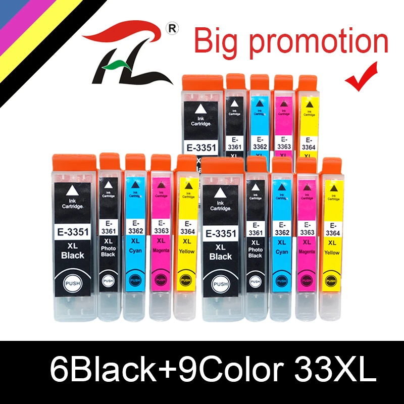 HTL 33XL T3351 3352 3353 compatible Ink Cartridges for Epson XP-900 xp-830 xp-645 640 635 630 540 530 printer
HTL 33XL T3351 3352 3353 compatible Ink Cartridges for Epson XP-900 xp-830 xp-645 640 635 630 540 530 printer
