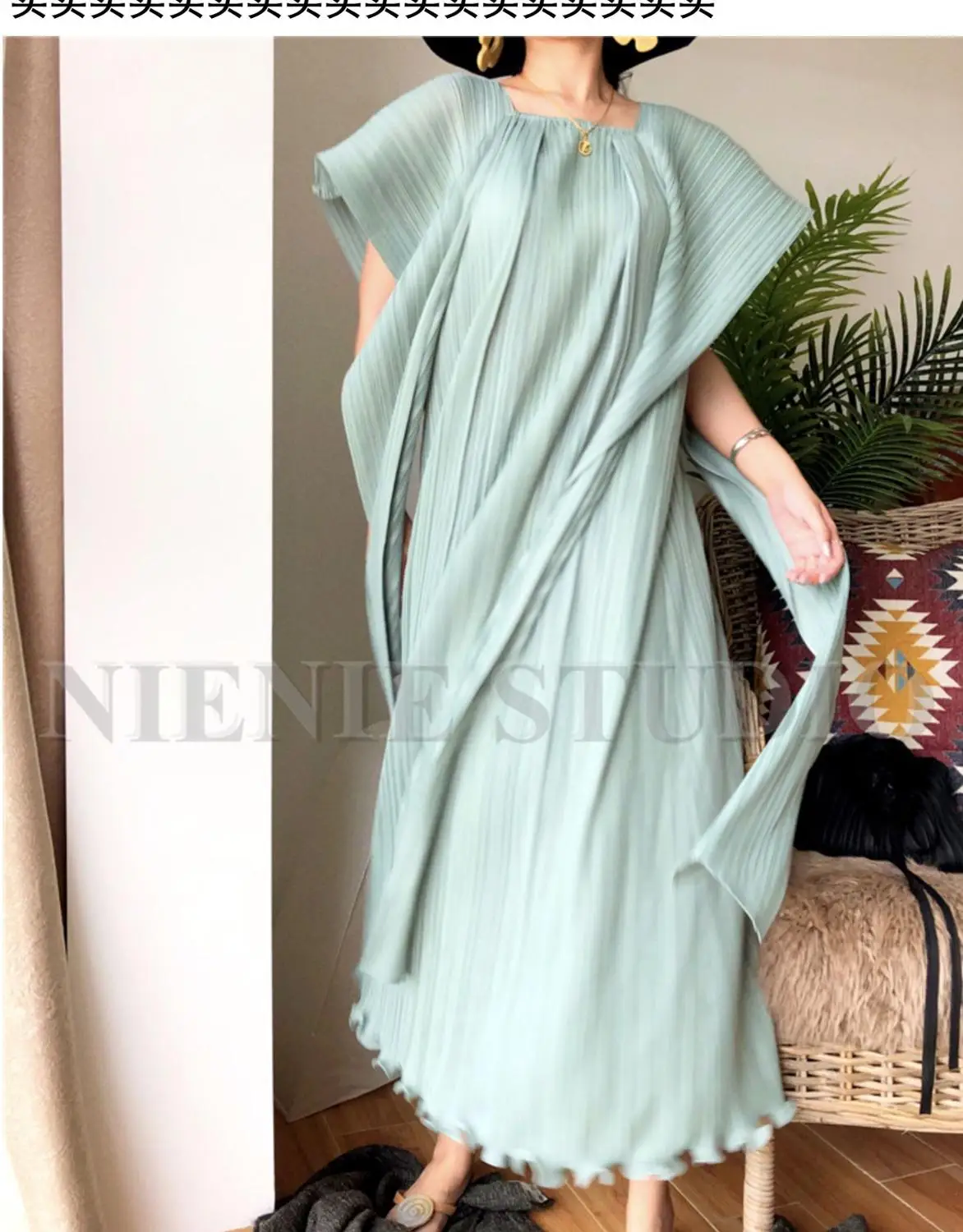 HOT SELLING Miyake Fashion fold slash neck short-sleeve lace dress Streamer sleeves dress IN STOCK
HOT SELLING Miyake Fashion fold slash neck short-sleeve lace dress Streamer sleeves dress IN STOCK