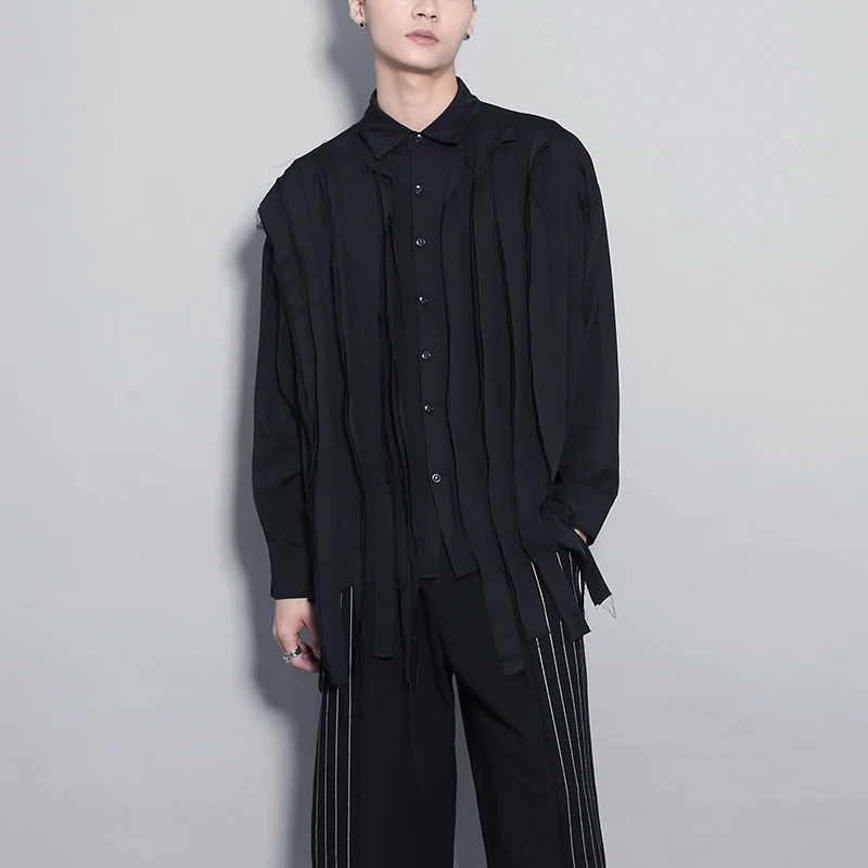 Men Fringed Long Sleeve Shirt Autumn Winter New Pure Color Lapel Personality Fringed Hem Stitching Casual Design Shirt
Men Fringed Long Sleeve Shirt Autumn Winter New Pure Color Lapel Personality Fringed Hem Stitching Casual Design Shirt