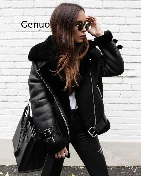 Black Women Jacket Tops Fashion Plus Velvet Pu Jacket Autumn Winter Warm Zipper Lapel Long Sleeve Casual Outwear Tops Outfits
Black Women Jacket Tops Fashion Plus Velvet Pu Jacket Autumn Winter Warm Zipper Lapel Long Sleeve Casual Outwear Tops Outfits