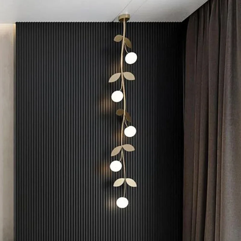 Modern Nordic leaves LED Pendant light lamps bedroom copper Chandelier creative interior lighting fixtures bedside staircase
Modern Nordic leaves LED Pendant light lamps bedroom copper Chandelier creative interior lighting fixtures bedside staircase