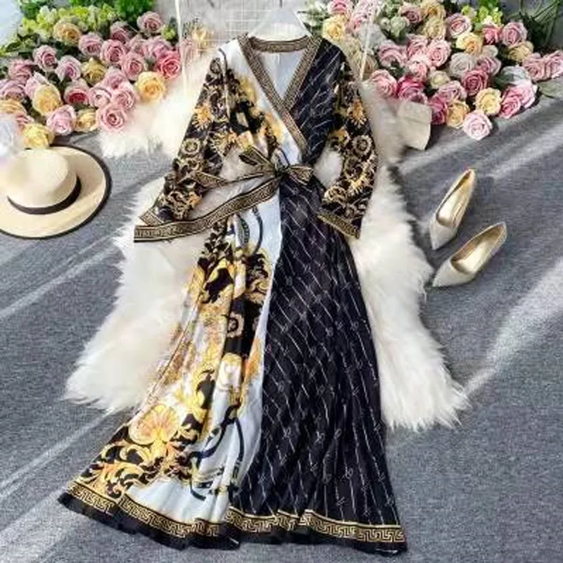 2023 New Spring Summer Boho Wrap Women's Print Vintage Ladies Dress V Neck Elegant Long Maxi Holiday Bandage Chic Female Dress
2023 New Spring Summer Boho Wrap Women's Print Vintage Ladies Dress V Neck Elegant Long Maxi Holiday Bandage Chic Female Dress