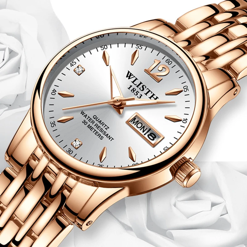 Women Dress Watch Rose Gold Stainless Steel Fashion Ladies Wristwatch Week Date Quartz Clock Female Luxury Watches Dropshipping
Women Dress Watch Rose Gold Stainless Steel Fashion Ladies Wristwatch Week Date Quartz Clock Female Luxury Watches Dropshipping