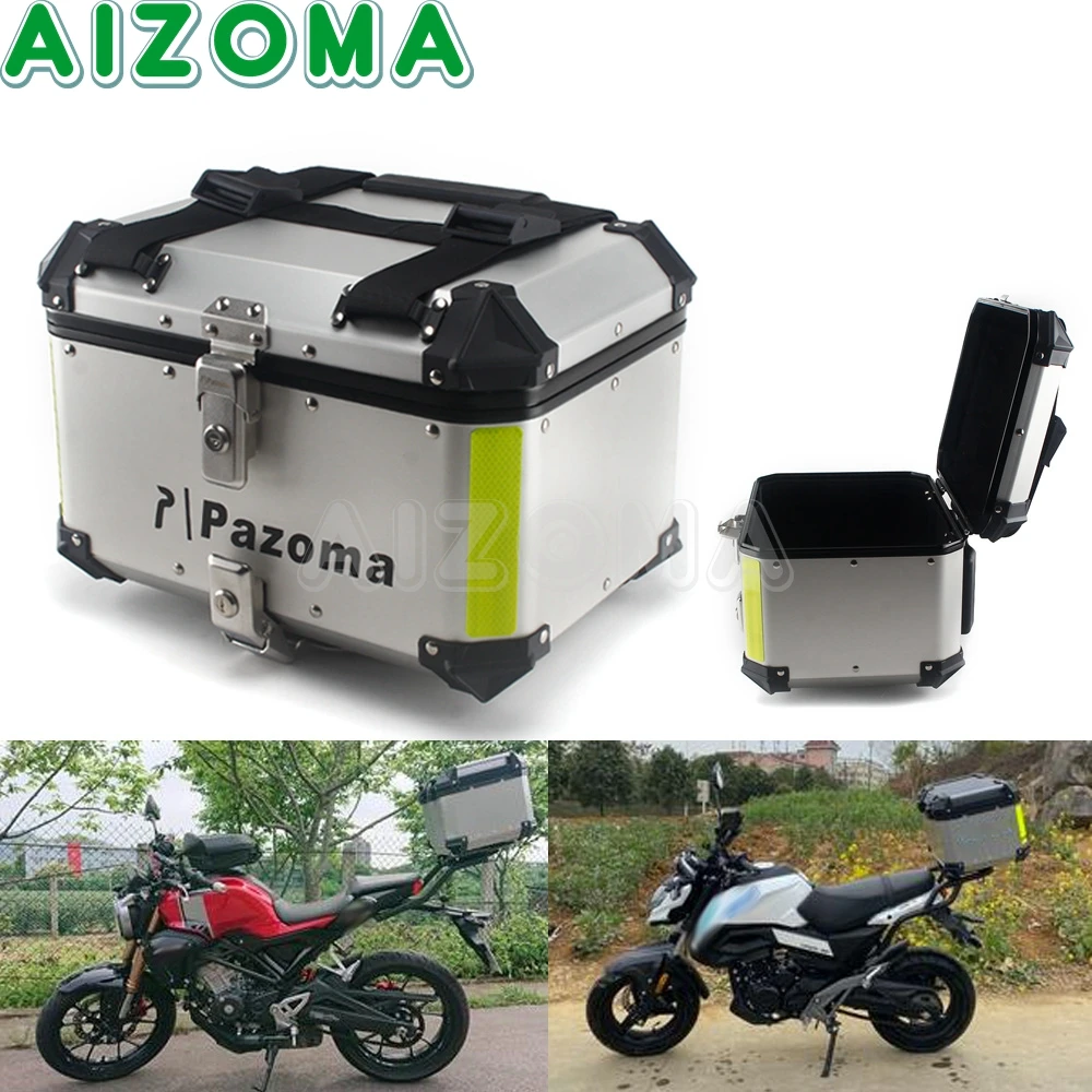 Silver Universal 42L Aluminum Rear Trunk Luggage Case Motorcycle Street Bike Enduro Supermoto Motorbikes Top Tool Storage Boxes
Silver Universal 42L Aluminum Rear Trunk Luggage Case Motorcycle Street Bike Enduro Supermoto Motorbikes Top Tool Storage Boxes