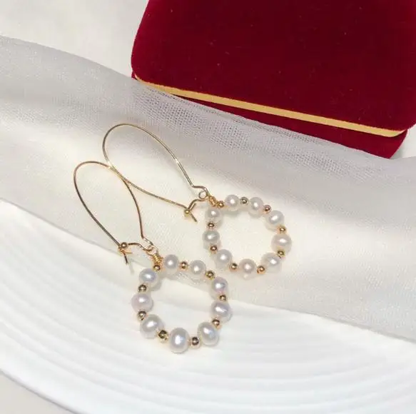 New Style Natural Pearl Earrings Handmade Fine Jewelry White Color Round Freshwater Pearls Gold Beads 14k Gold Dangle Earrings
New Style Natural Pearl Earrings Handmade Fine Jewelry White Color Round Freshwater Pearls Gold Beads 14k Gold Dangle Earrings