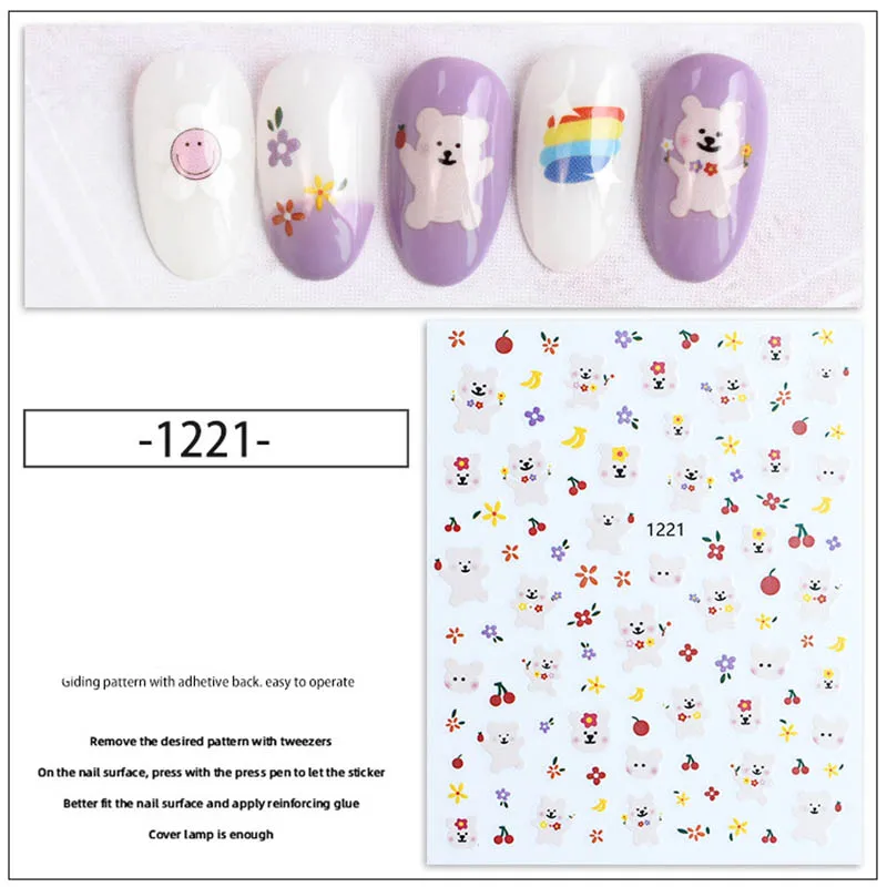 3D nail art sticker summer flowers animals flora cloud design self adhesive women nail tip decoration YJ038
3D nail art sticker summer flowers animals flora cloud design self adhesive women nail tip decoration YJ038