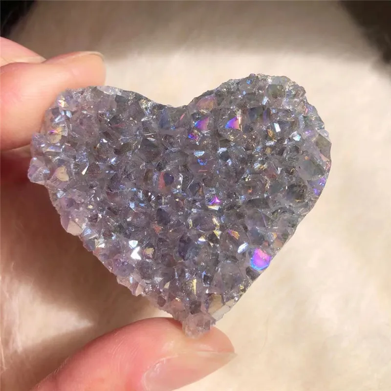 1pcs Natural Purple Crystal Cluster Electroplating Heart rainbow Aura Reiki Stone For Wedding Souvenir Gifts
1pcs Natural Purple Crystal Cluster Electroplating Heart rainbow Aura Reiki Stone For Wedding Souvenir Gifts