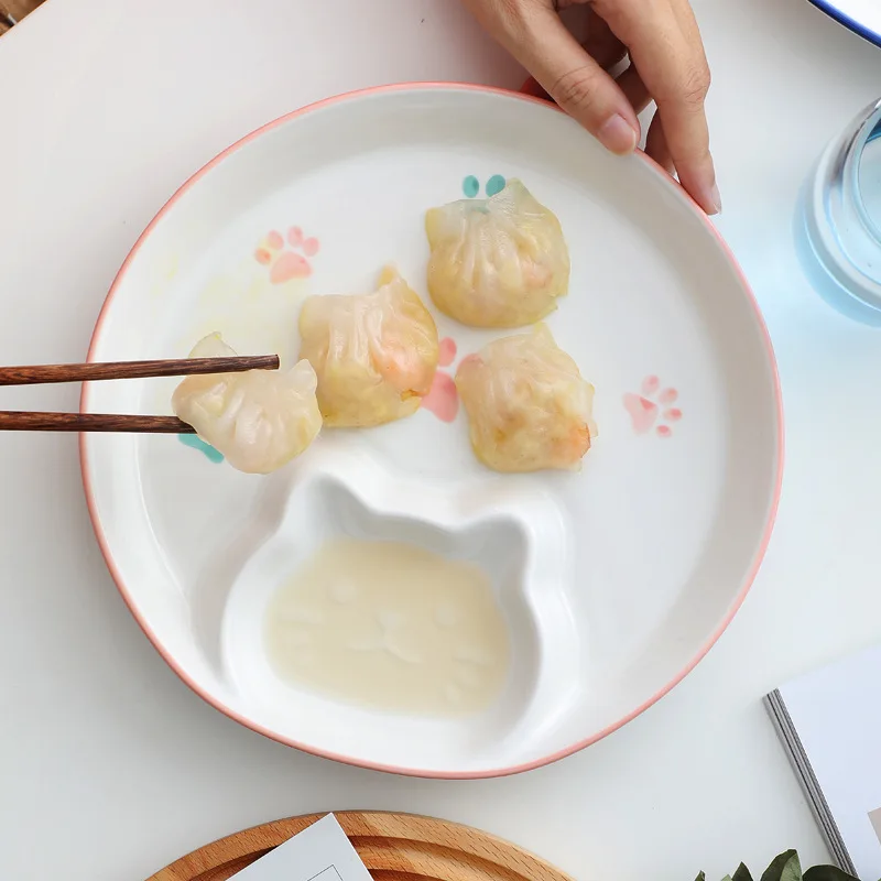 creative cute cat dumpling plate with vinegar plate ceramic dumpling plate household dish breakfast dinner plates
creative cute cat dumpling plate with vinegar plate ceramic dumpling plate household dish breakfast dinner plates