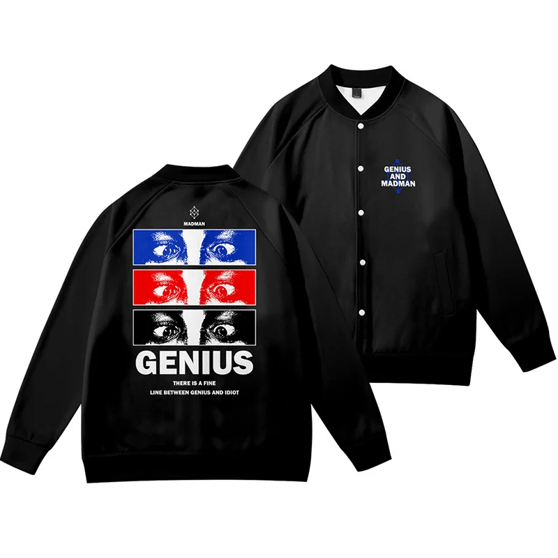 Genius and Madman 3d Baseball Jacket Coat Hip Hop Men Women Hoodie Sweatshirts Tops Loose Long Sleeve Boys Girls Hoodies Jackets
Genius and Madman 3d Baseball Jacket Coat Hip Hop Men Women Hoodie Sweatshirts Tops Loose Long Sleeve Boys Girls Hoodies Jackets