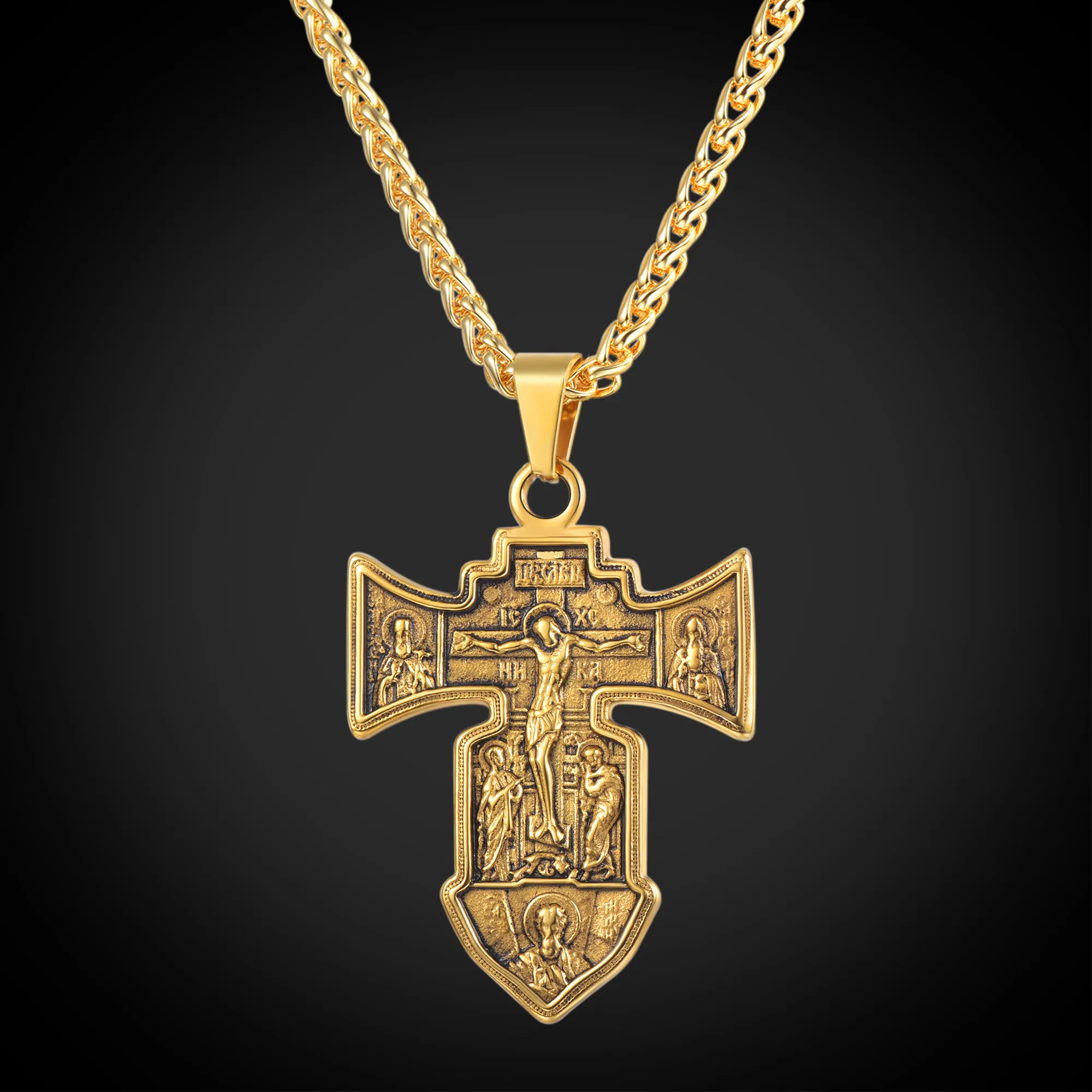 Gift Vintage Cross Pendant Christian Jewelry stainless steel/18K Gold Plated orthodox cross Catholic Necklace CP553
Gift Vintage Cross Pendant Christian Jewelry stainless steel/18K Gold Plated orthodox cross Catholic Necklace CP553