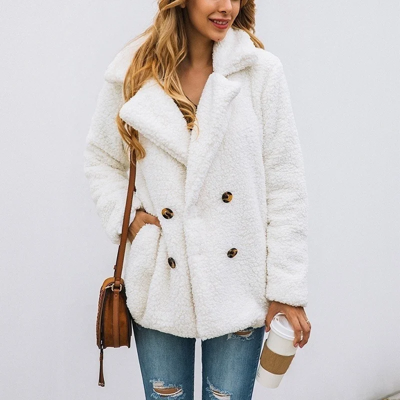 High Quality Winter Teddy Jacket Women Autumn Wide Lapel Faux Fur Warm Coat Outwear
High Quality Winter Teddy Jacket Women Autumn Wide Lapel Faux Fur Warm Coat Outwear