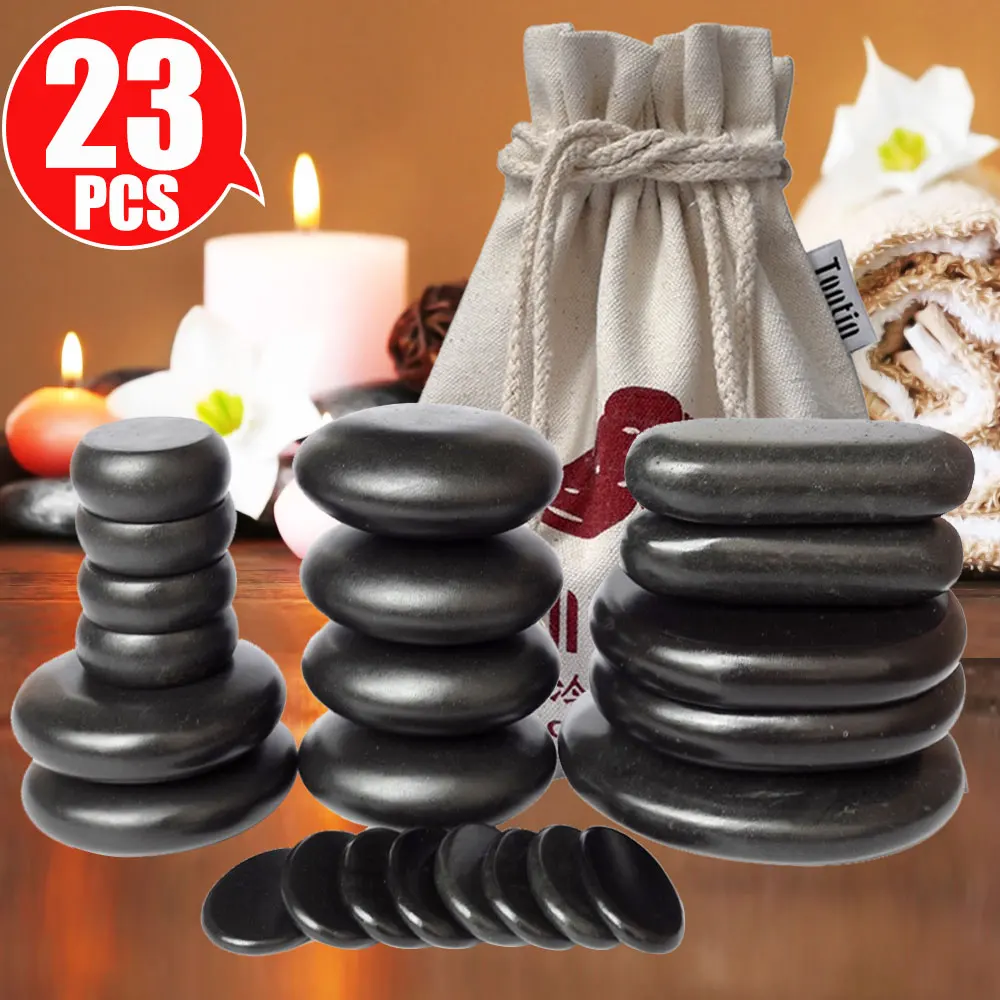 23pcs/set Hot Massage Energy Body Basalt Stone set Beauty Salon SPA with Thick Canvas Heating bag healthcare back pain relieve
23pcs/set Hot Massage Energy Body Basalt Stone set Beauty Salon SPA with Thick Canvas Heating bag healthcare back pain relieve