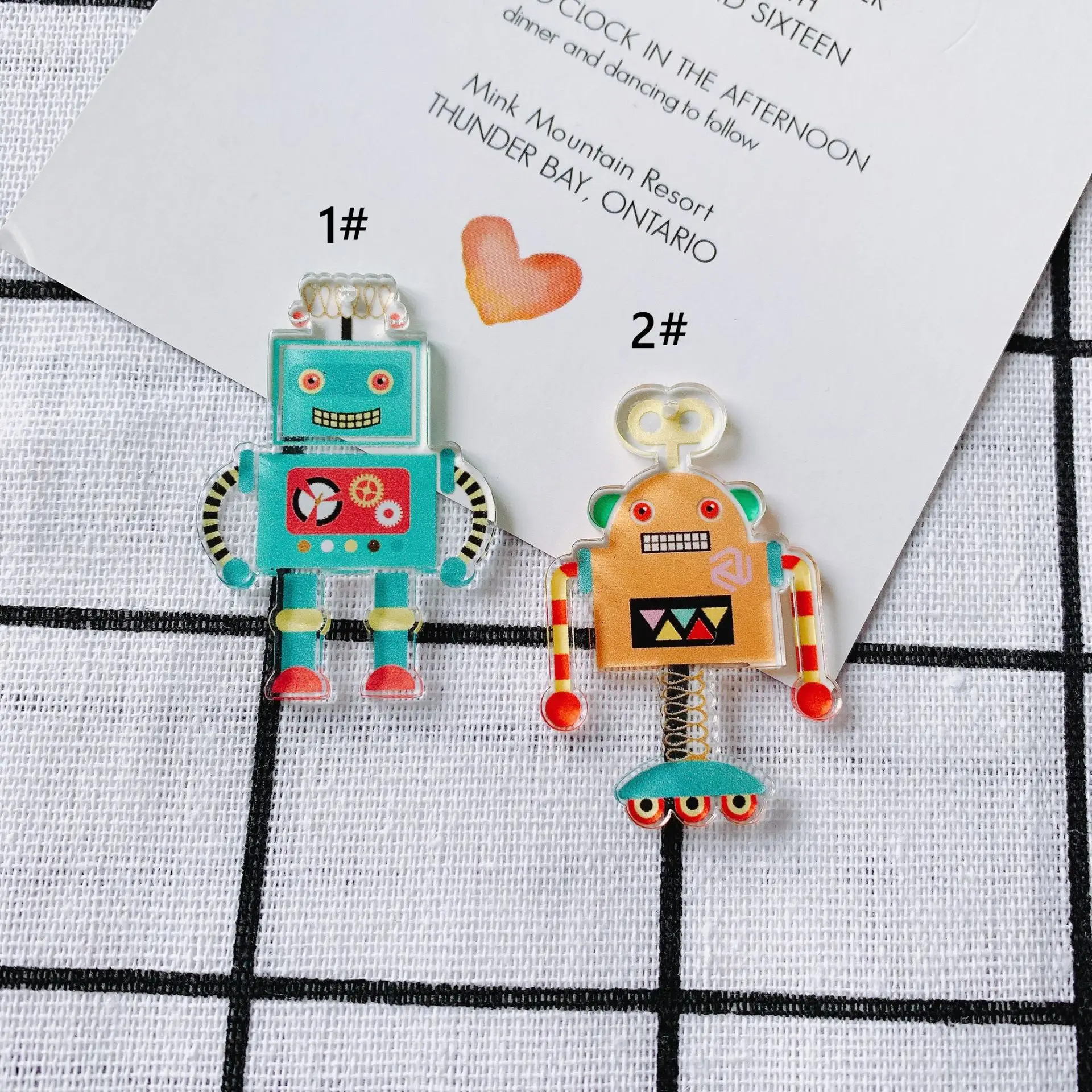 Kawaii Colorful Cute Robot Necklace Pendants 20pcs 31*45mm Acrylic Planar Sheet Jewelry Resin Charms Fit Earring Key Chain DIY
Kawaii Colorful Cute Robot Necklace Pendants 20pcs 31*45mm Acrylic Planar Sheet Jewelry Resin Charms Fit Earring Key Chain DIY