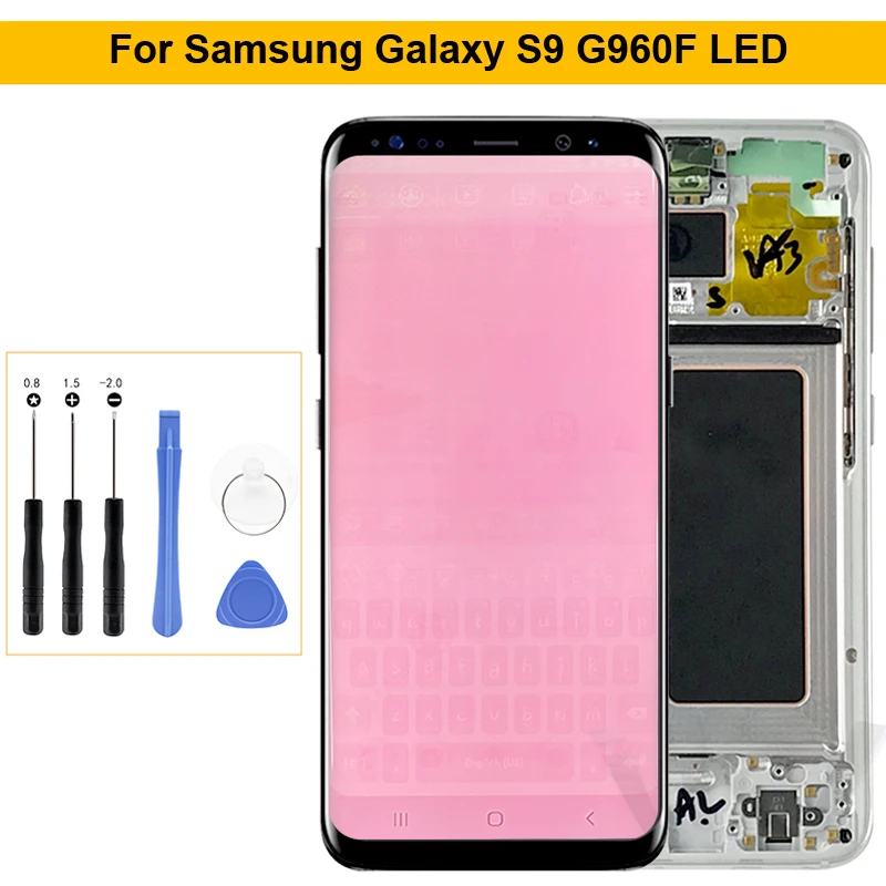 5.8" LCD Display With Frame For SAMSUNG Galaxy S9 G960 G960F Touch Screen Digitizer Assembly With Repair Tools
5.8" LCD Display With Frame For SAMSUNG Galaxy S9 G960 G960F Touch Screen Digitizer Assembly With Repair Tools