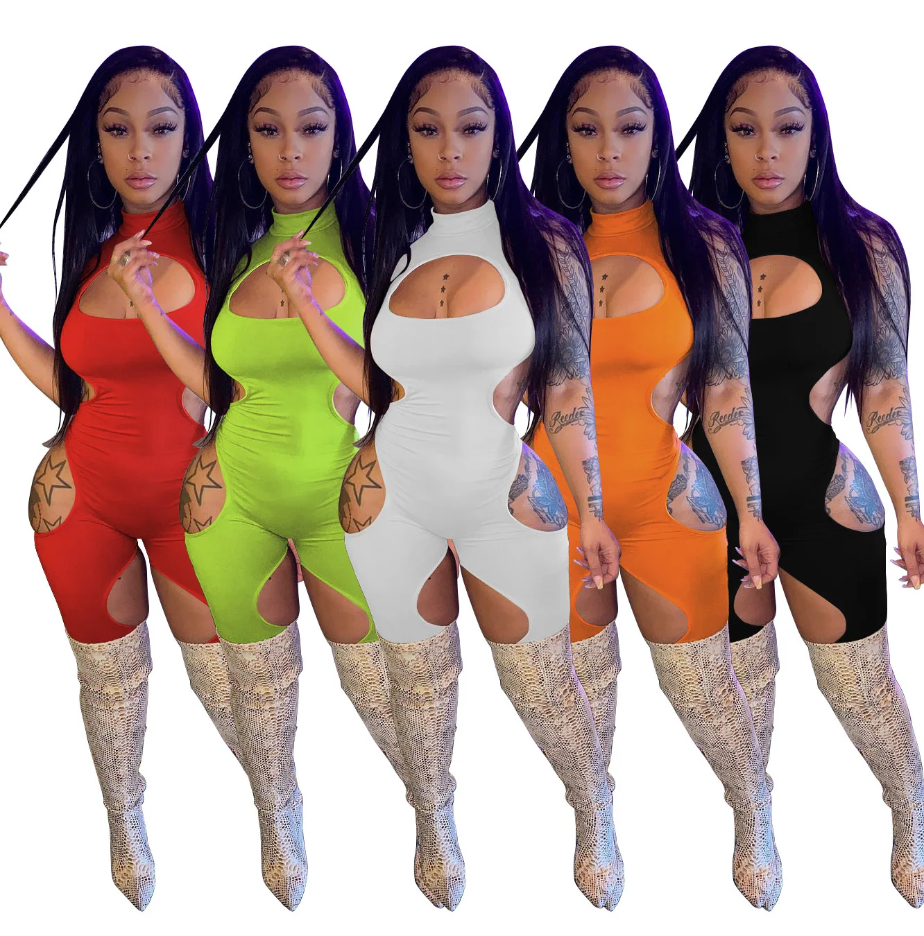 Sexy Women Jumpsuit Playsuit Clubwear Sleeveless High Collar Bodysuit Hollow Out Bodycon Summer Party Jumpsuit Rompers
Sexy Women Jumpsuit Playsuit Clubwear Sleeveless High Collar Bodysuit Hollow Out Bodycon Summer Party Jumpsuit Rompers