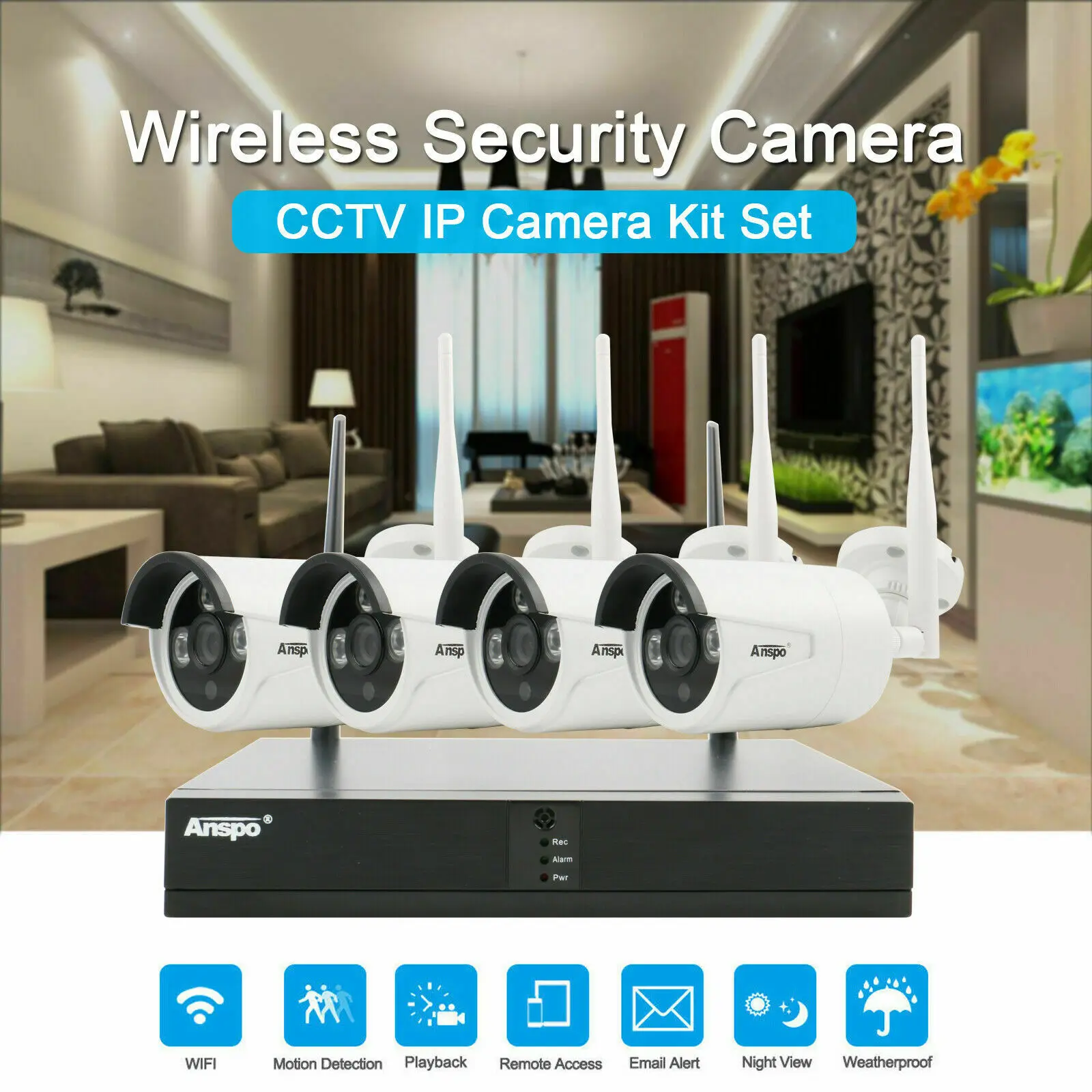 Wireless 4CH 1080P NVR Outdoor indoor WIFI HD Camera CCTV Security System With 1TB HDD
Wireless 4CH 1080P NVR Outdoor indoor WIFI HD Camera CCTV Security System With 1TB HDD