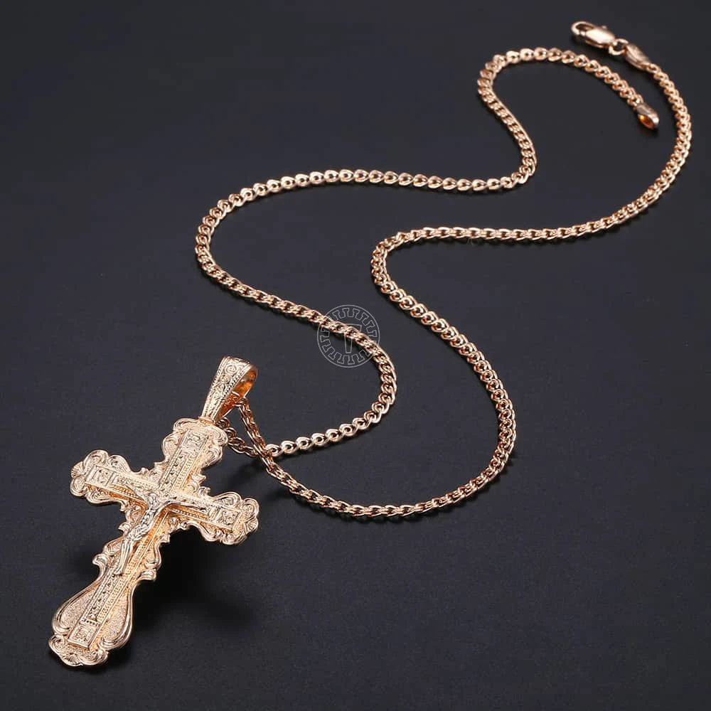 Womens Mens Cross Pendant Necklace CZ Christian Crucifix 585 Rose Gold Color Pendant Woman Jewelry Gifts For Men HGP172
Womens Mens Cross Pendant Necklace CZ Christian Crucifix 585 Rose Gold Color Pendant Woman Jewelry Gifts For Men HGP172
