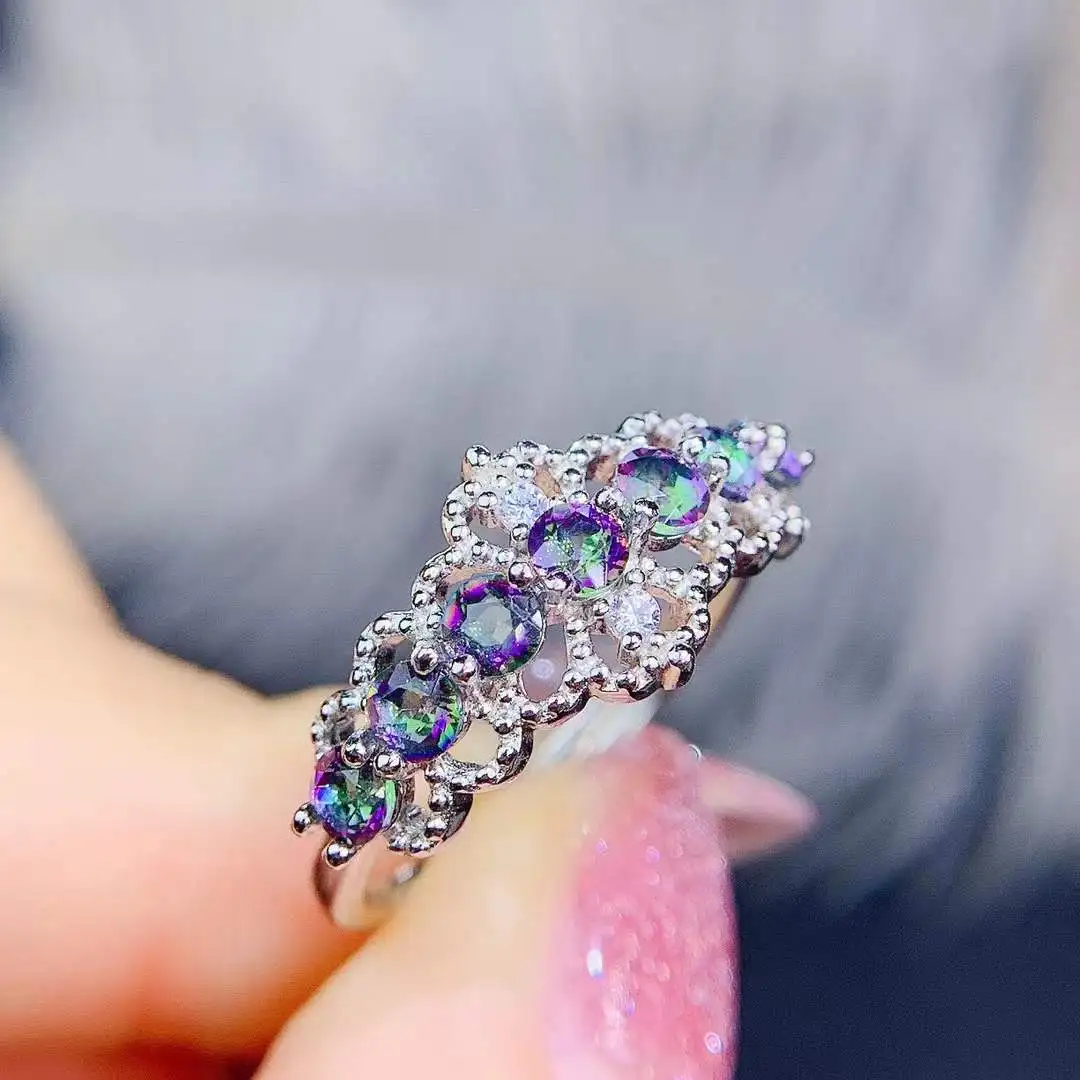 Mystic Fire Topaz Gemstone Silver Women Rings Sterling S925 Silver Engagement Ring
Mystic Fire Topaz Gemstone Silver Women Rings Sterling S925 Silver Engagement Ring