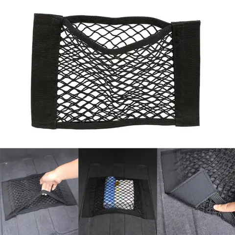 For Volvo S40 S60 S70 S80 S90 V40 V50 V60 V90 XC60 XC70 XC90 Car Boot Trunk Seat Back Elastic Storage Net Cargo Organizer Bag