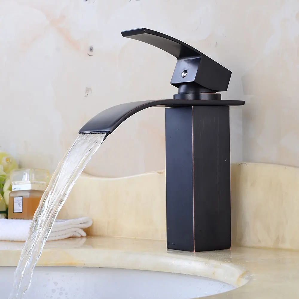 Basin Waterfall Faucets Black Oil Brass Bathroom Sink Faucet Single Handle Hole Deck Vintage Wash Hot and Cold Mixer Taps Crane
Basin Waterfall Faucets Black Oil Brass Bathroom Sink Faucet Single Handle Hole Deck Vintage Wash Hot and Cold Mixer Taps Crane