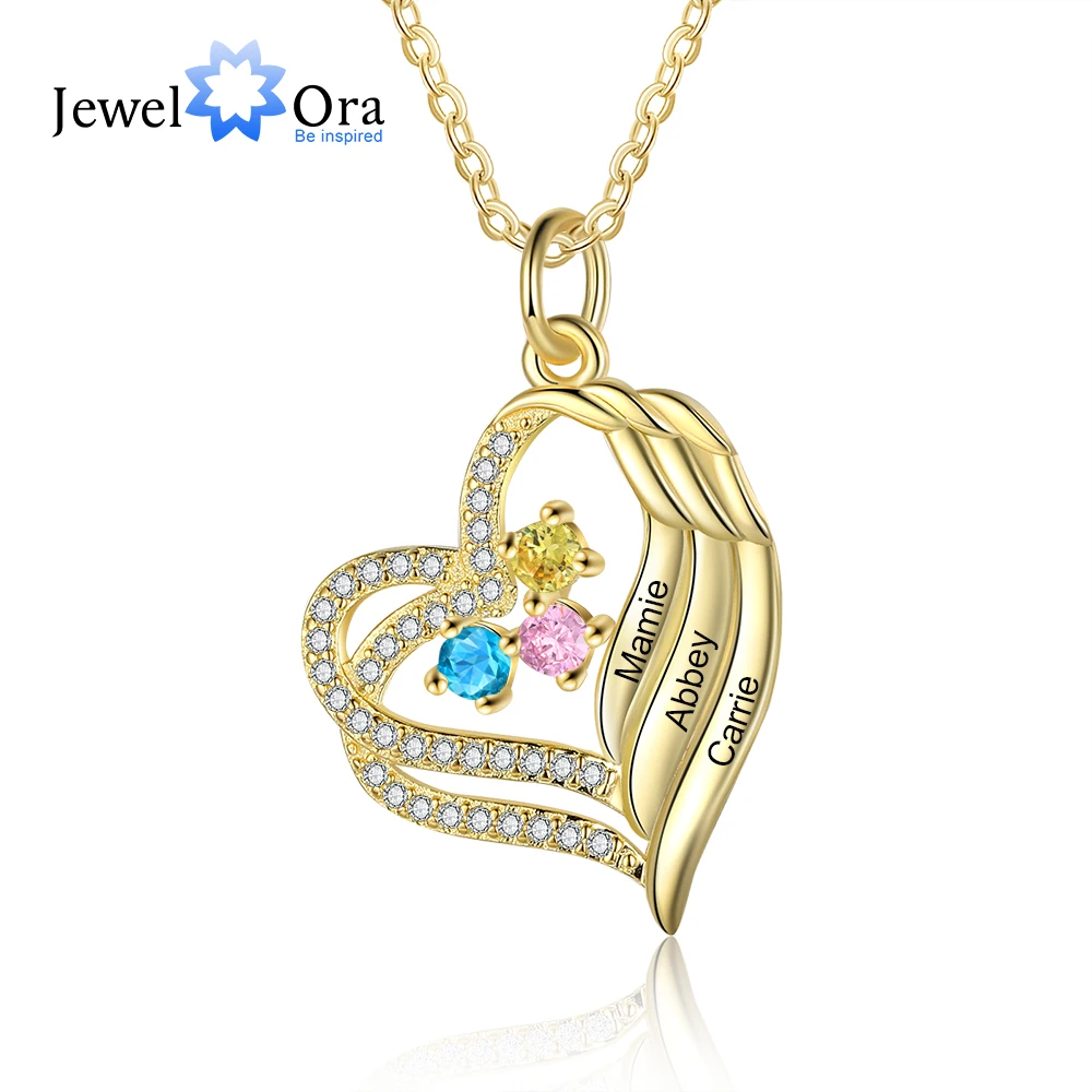Personalized Gold Color Heart Necklace with 1-3 Birthstone Customize Engraved Name Pendants Christmas Gift for Mother
Personalized Gold Color Heart Necklace with 1-3 Birthstone Customize Engraved Name Pendants Christmas Gift for Mother