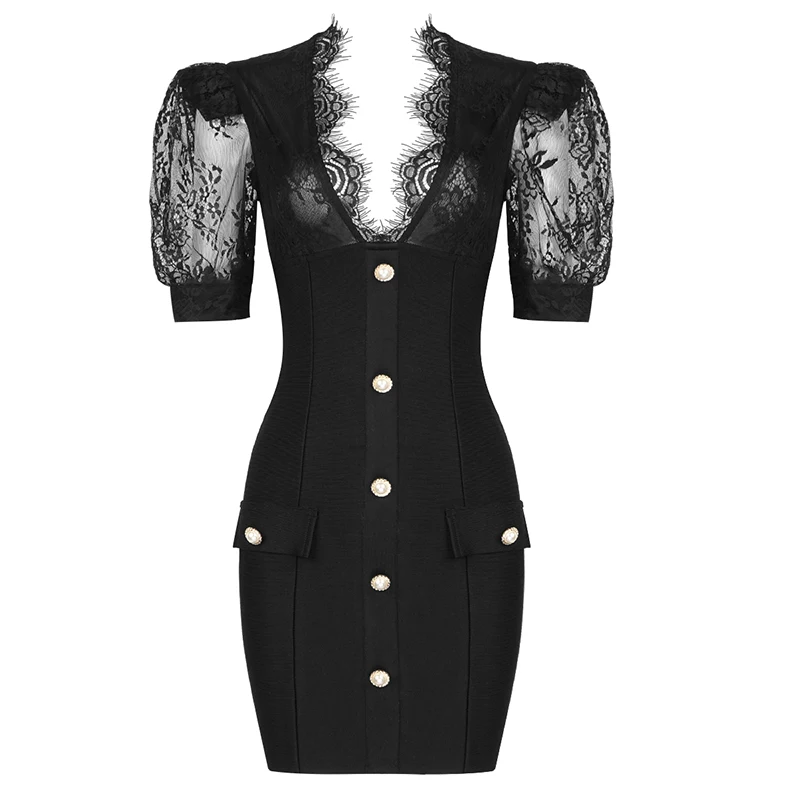 Women Dress Lace Bandage Elegant Sexy Nice New Spring Summer Black Bodycon Dress Short Sleeve Ladies Clothing
Women Dress Lace Bandage Elegant Sexy Nice New Spring Summer Black Bodycon Dress Short Sleeve Ladies Clothing