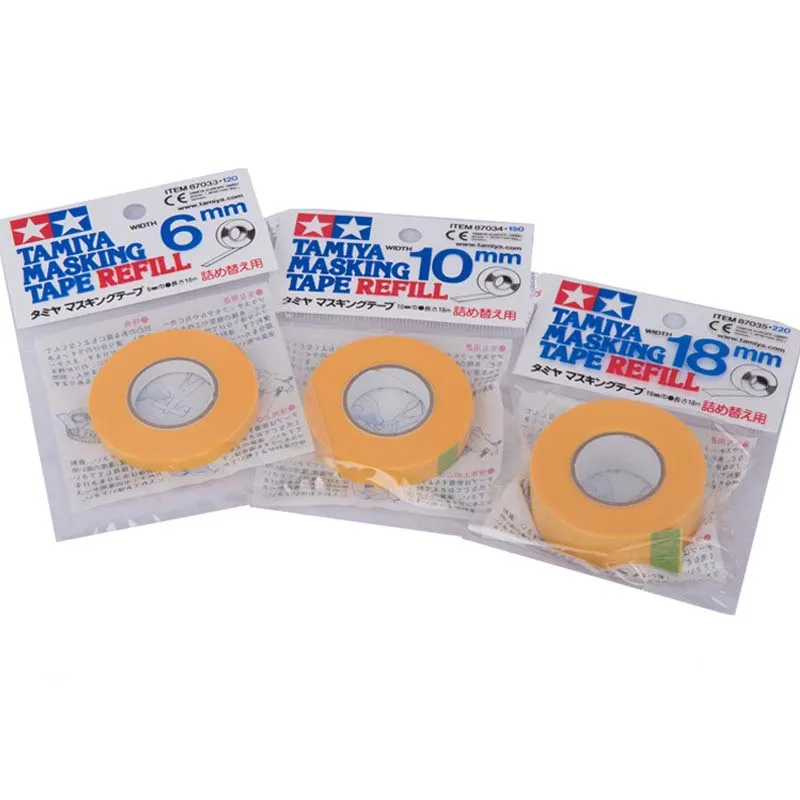 TAMIYA Masking Tape Refill 87033+87034+87035 3 Rolls Model Tape for Spraying Coloring Width 6/10/18mm*18m Fit 87030-87031-87032
TAMIYA Masking Tape Refill 87033+87034+87035 3 Rolls Model Tape for Spraying Coloring Width 6/10/18mm*18m Fit 87030-87031-87032