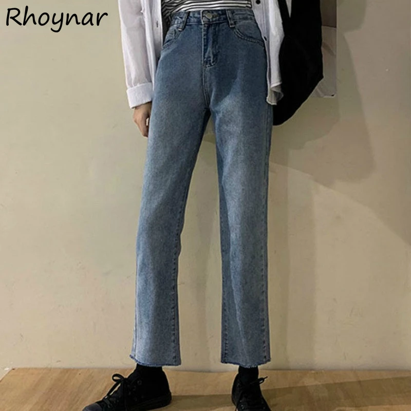 Jeans Women Solid Leisure Chic Straight Trousers Korean Style Vintage All-match Simple Fashion Ulzzang Design Streetwear Preppy
Jeans Women Solid Leisure Chic Straight Trousers Korean Style Vintage All-match Simple Fashion Ulzzang Design Streetwear Preppy