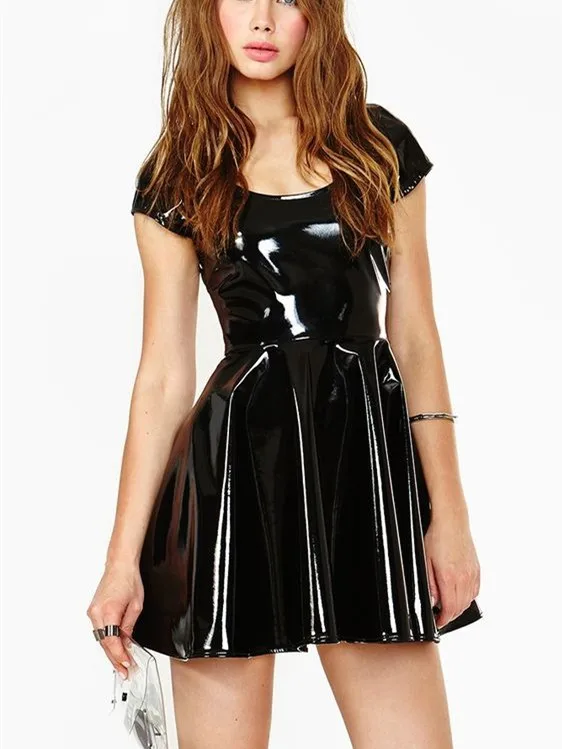 Casual style 100% handmade latex apprael women's black short sleeve summer latex dress made of 0.4mm thickness natural latex
Casual style 100% handmade latex apprael women's black short sleeve summer latex dress made of 0.4mm thickness natural latex