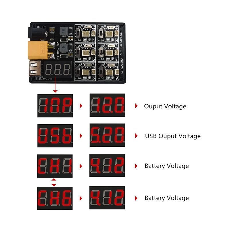 6 in 1 LiPo Charging Board 1S LiPo 12A 3V Battery Charger Charging Board For RC Accessory with USB Interface
6 in 1 LiPo Charging Board 1S LiPo 12A 3V Battery Charger Charging Board For RC Accessory with USB Interface